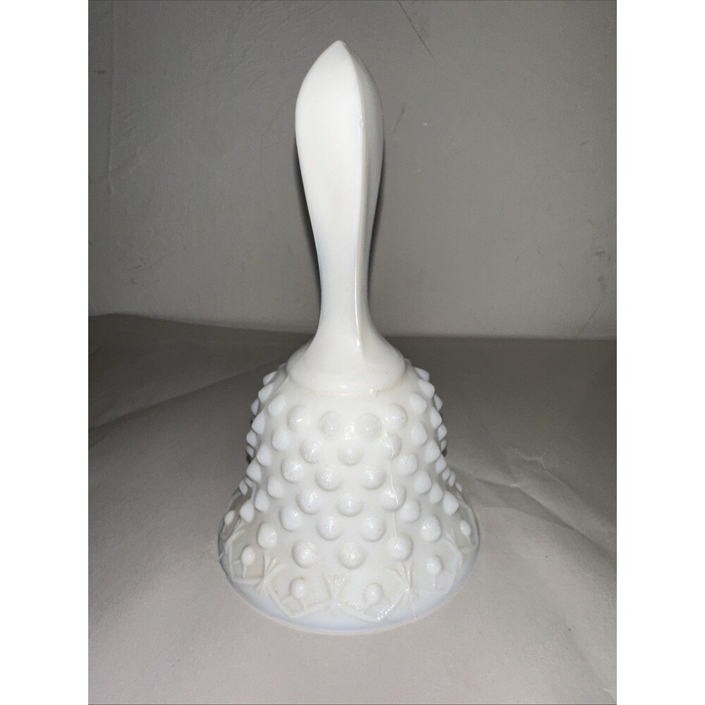 Vintage Fenton Hobnail Milk Glass Bell – Opaque White Art Glass 5.5" Tall